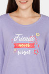 Rosaline U&I Knit Cotton Pyjama Set - Violet Tulip — thumbnail 5